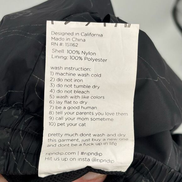 Rip N Dip Lord Nermal Cat Cargo Track Pants Black Drawstring Joggers Size Small - Picture 4 of 11